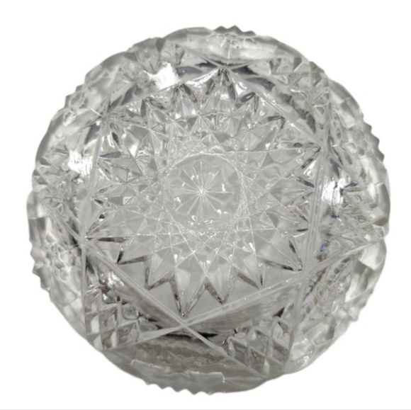 Vintage Cut Glass Dresser/Vanity Jar Textured Glass with Intricate Design - Picture 1 of 14